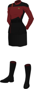 Class A Uniform - Female - Red - Skirt.png